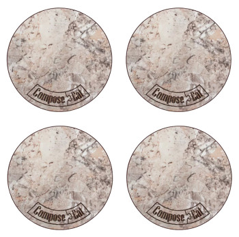 Набор подставок под кружку ComposeEat NBD4853031OA4 Бирдекель 85 мм, 4 шт., мрамор серый