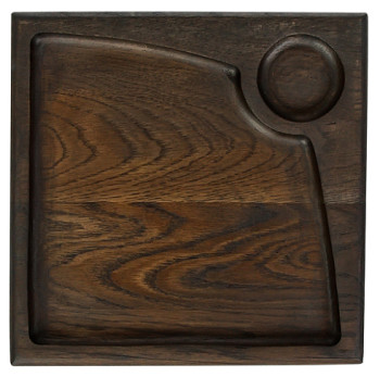 Доска сервировочная Luxstahl 245х245 мм с отделением для соусника