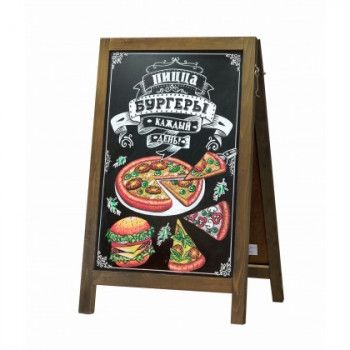Меловой штендер 850 мм двусторонний с росписью