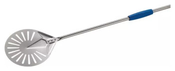 Лопата для пиццы поворотная перфорированная GiMetal I-20F Azzurra d=20 см l=150 см (нерж. сталь)