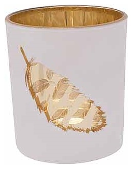 Подсвечник Cosy & Trendy 955555 "Золотое перо" D9XH10CM белый