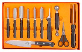 Набор для карвинга 14 предметов (11 ножей, сумка, пенал, DVD, книга) [3720039]