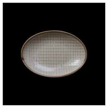 Блюдо овальное малое Corone Alveare HS179477 5" 125х90 мм (фарфор) бежевое