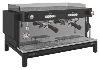 Кофемашина Crem EX3 2GR Display TA черная, высокие группы, грецкий орех