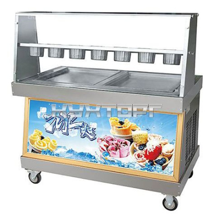 Фризер для жареного мороженого Foodatlas KCB-2F (контейнеры , световой короб, 2 комрпессора)