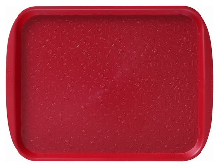 Поднос столовый Клен HORNA RED 130205 415х305 мм (полистирол) с ручками вишневый