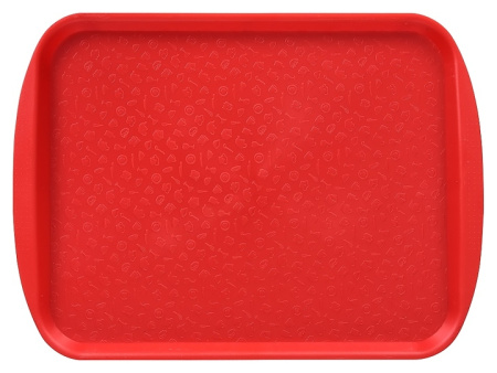 Поднос столовый Клен PS Red 4410 415х305 мм (полистирол) с ручками красный