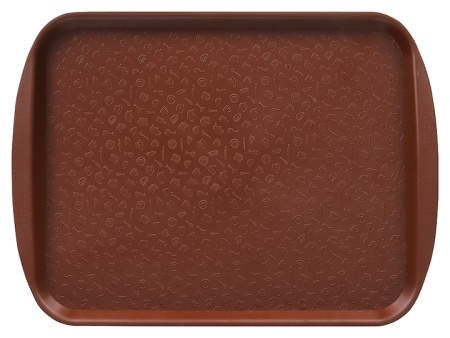 Поднос столовый Клен 04025 330х260 мм (полистирол) коричневый