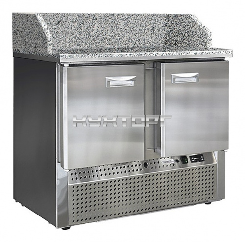 Стол холодильный для пиццы Finist СХСнпцгб-700-2 (нижний холодильный агрегат) с гранитными столешницей и бортами