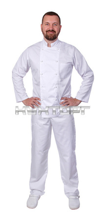 Куртка шеф-повара мужская Клен 00013, р.54, спинка сетка, белая