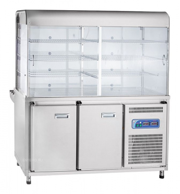 Прилавок-витрина холодильный Abat Премьер ПВВ(Н)-70Т-С-01-НШ кашированный металл