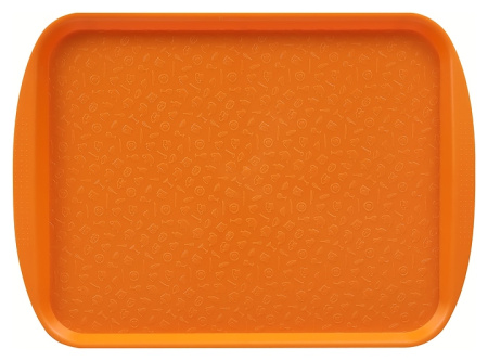 Поднос столовый Клен 7071 415х305 мм (полистирол) с ручками светло-оранжевый