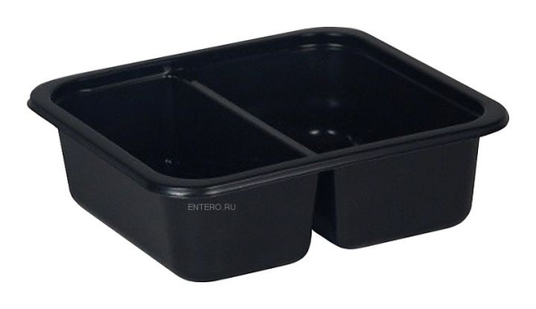 Контейнер под запайку VASSILII 178х164х55 мм 2секц. 1000 мл чер. 1х264