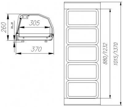 Тепловая витрина Полюс A37 SH 1,5-1 (ВТ-1,5 Сarboma)