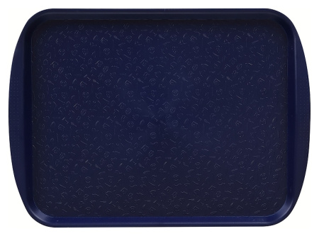 Поднос столовый Клен 2109 415х305 мм (полистирол) с ручками темно-синий