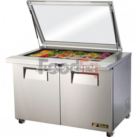 Холодильный стол для сборки салатов и бургеров True TSSU-48-18M-B-FGLID