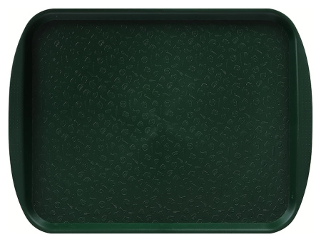 Поднос столовый Клен 357С 415х305 мм (полистирол) с ручками темно-зеленый