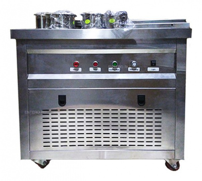 Фризер для жареного мороженого Foodatlas KCB-1Y (контейнеры, стол для топпингов, контроль температуры)