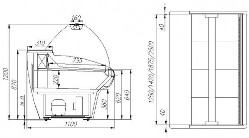 Холодильная витрина Полюс ВХС-2,0 Сarboma G110 (G110 SM 2,0-1)