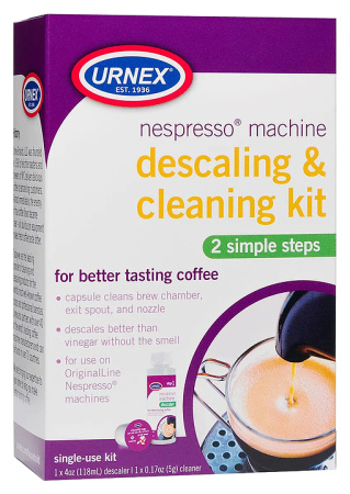 Набор средств для очистки капсульных кофемашин URNEX Nespresso 1 капсула + 50 мл