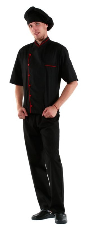 Куртка шеф-повара (диагональ) черная [00003]