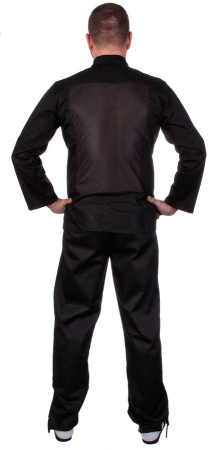 Куртка шеф-повара мужская длинный рукав спинка сетка черная [00013]